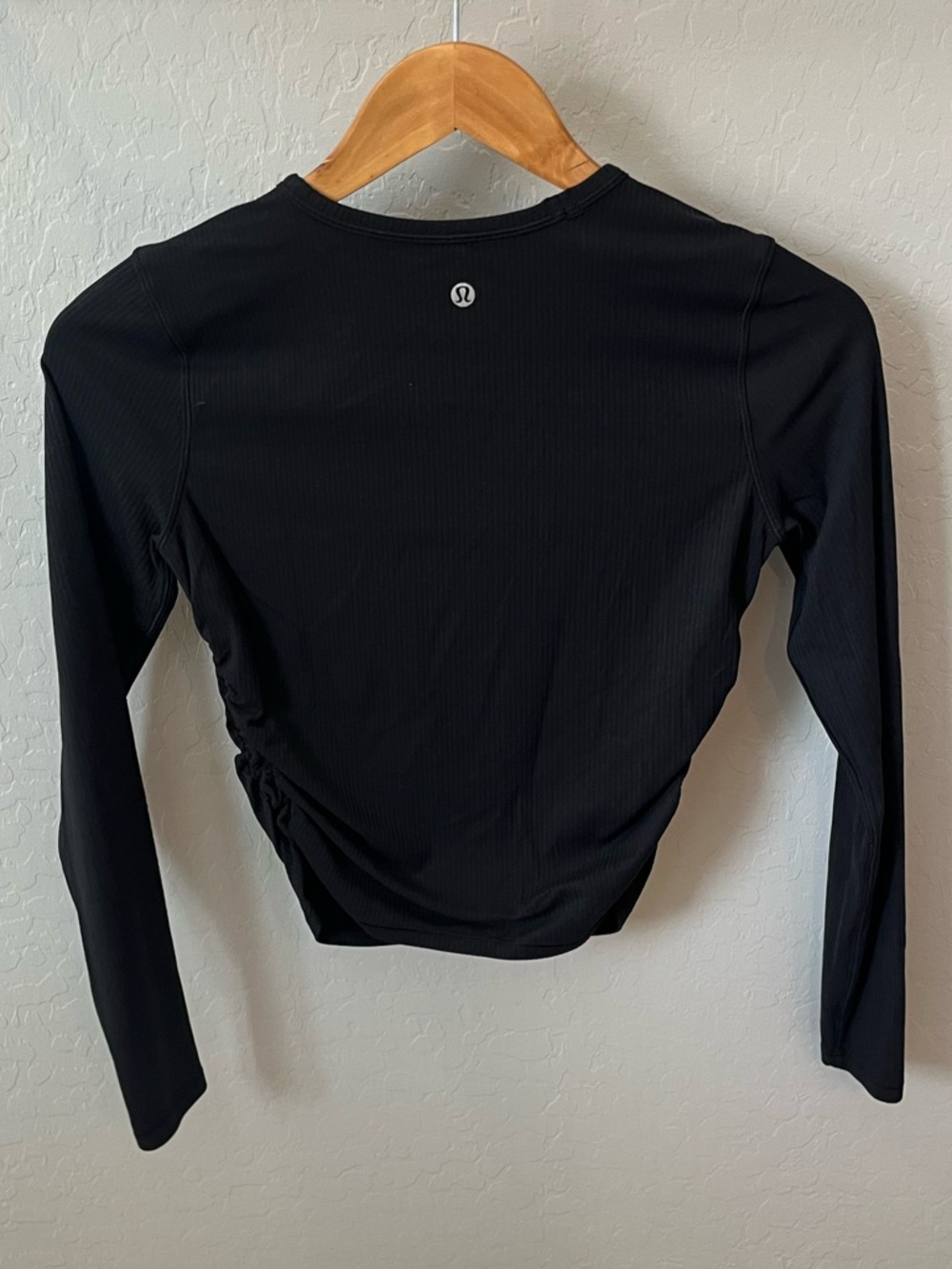 lululemon athletica Black Long-Sleeve Ribbed Workout Top